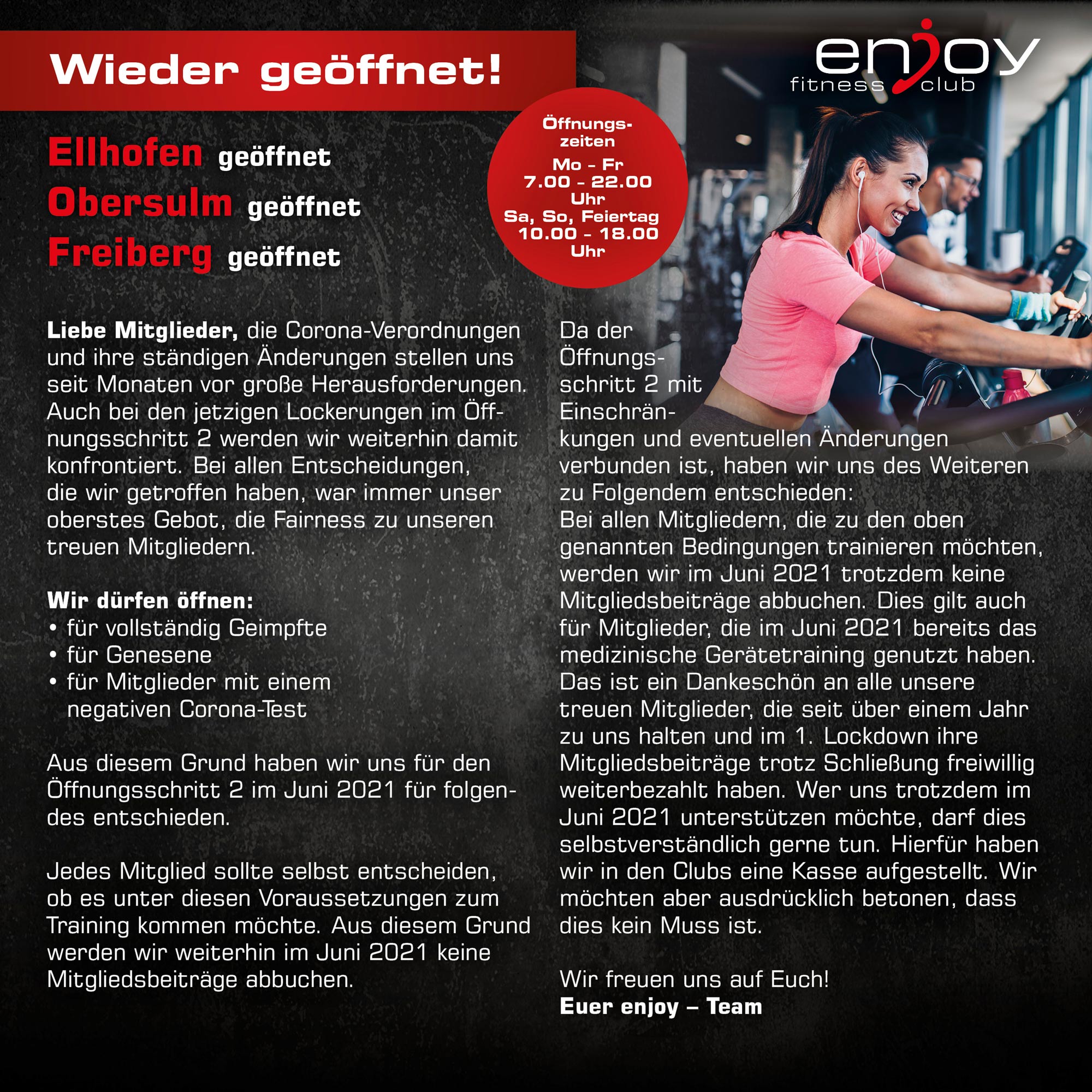 Studio Enjoy – Starke Partner – Ihr Fitnesstudio in Ellhofen und Freiberg