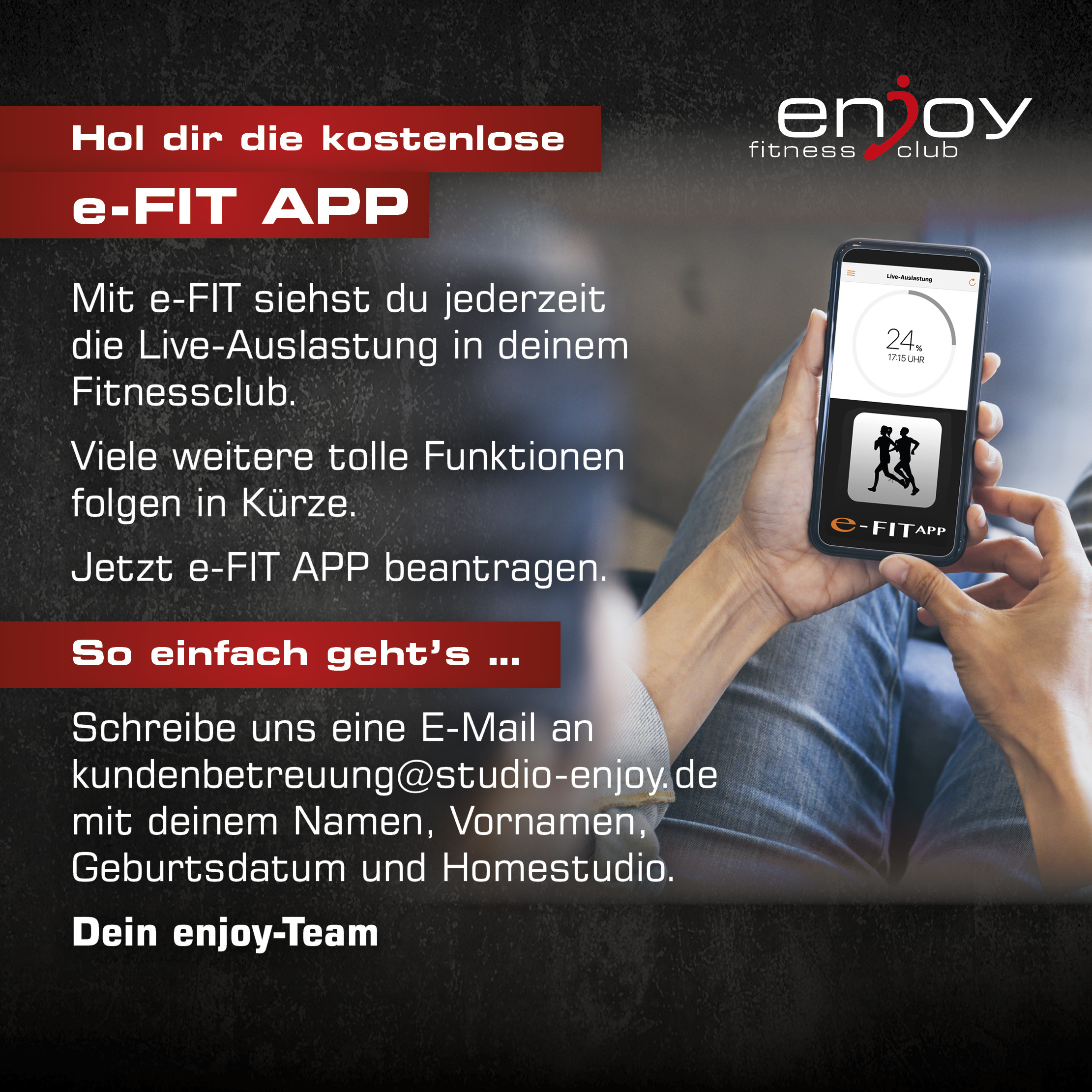 Studio Enjoy – Starke Partner – Ihr Fitnesstudio in Ellhofen und Freiberg